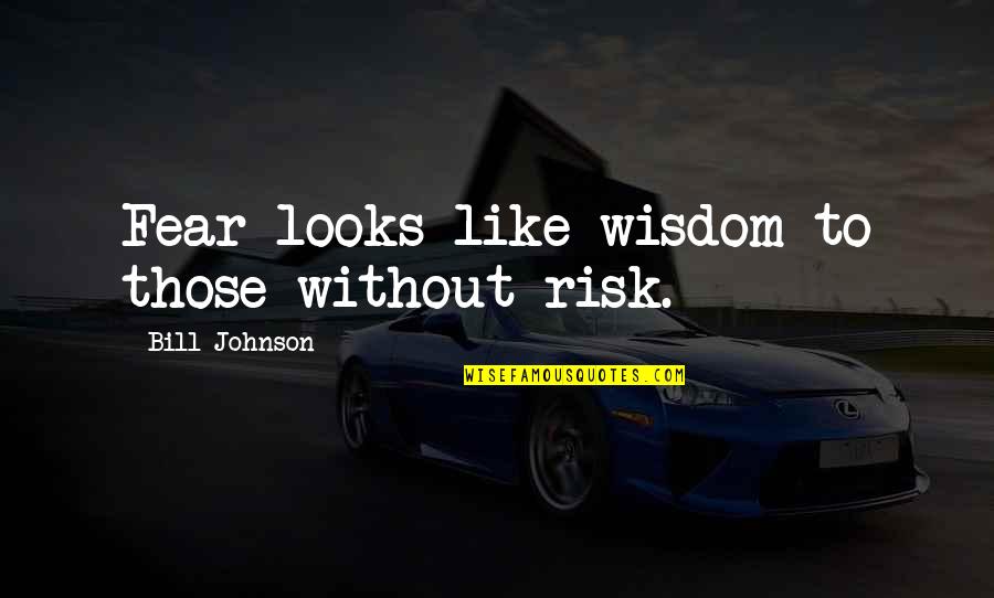 My Dream Wedding Quotes By Bill Johnson: Fear looks like wisdom to those without risk.
