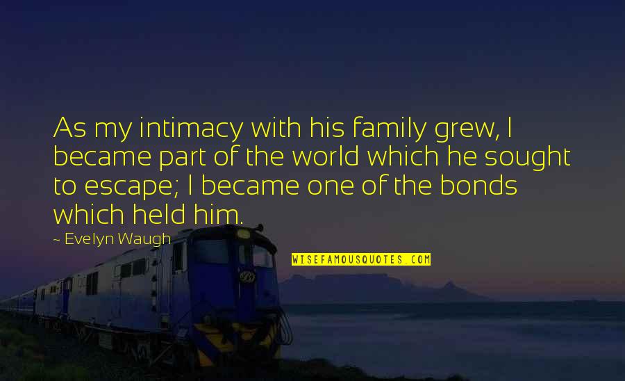 My Escape Quotes By Evelyn Waugh: As my intimacy with his family grew, I