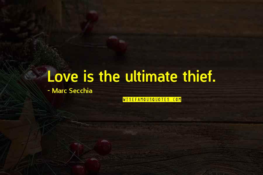 My Ex Boyfriend Who I Still Love Quotes By Marc Secchia: Love is the ultimate thief.