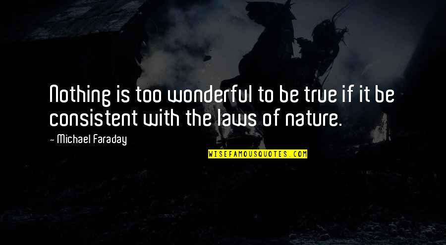 My Eyes Adored You Quotes By Michael Faraday: Nothing is too wonderful to be true if