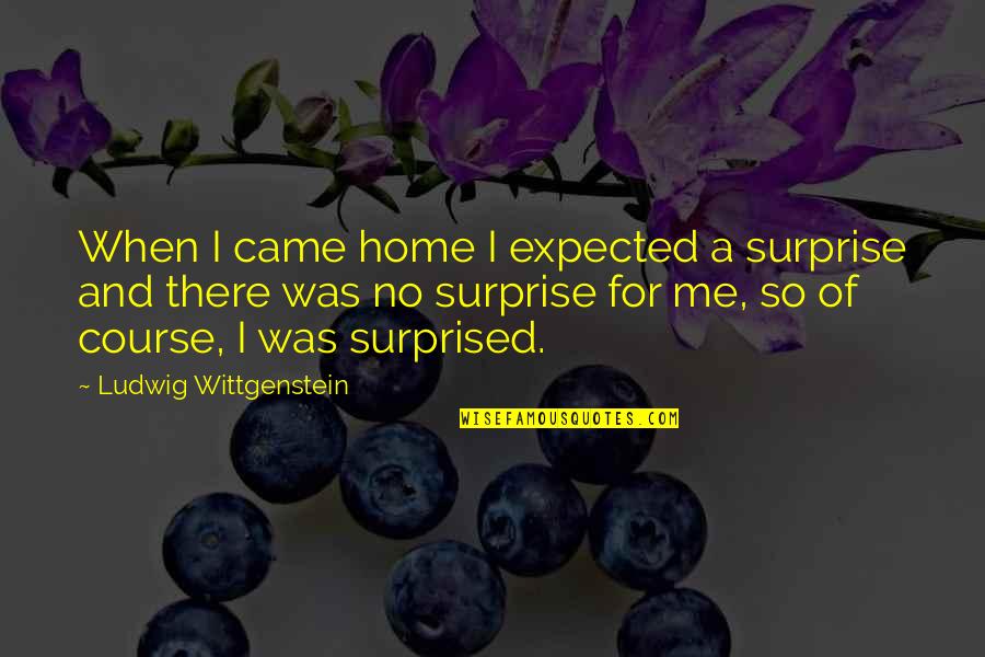 My Eyes Are Full Of Tears Quotes By Ludwig Wittgenstein: When I came home I expected a surprise My Eyes Are Full Of Tears Quotes By Ludwig Wittgenstein: When I came home I expected a surprise