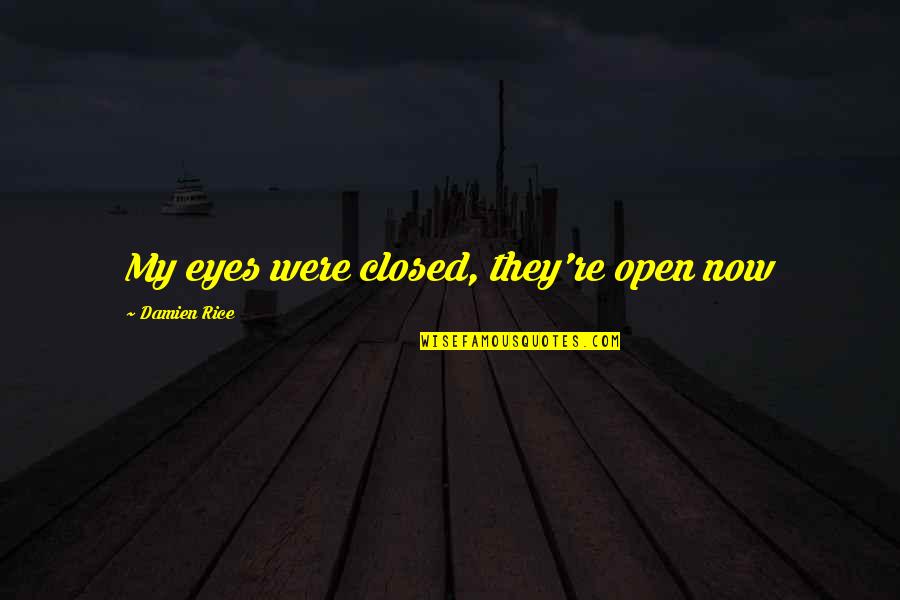 My Eyes Open Quotes By Damien Rice: My eyes were closed, they're open now