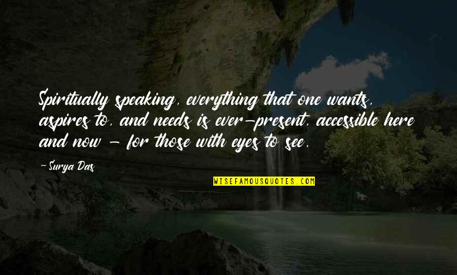 My Eyes Want To See You Quotes By Surya Das: Spiritually speaking, everything that one wants, aspires to, My Eyes Want To See You Quotes By Surya Das: Spiritually speaking, everything that one wants, aspires to,