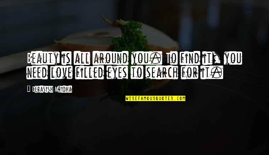 My Eyes Were Filled With Quotes By Debasish Mridha: Beauty is all around you. To find it,