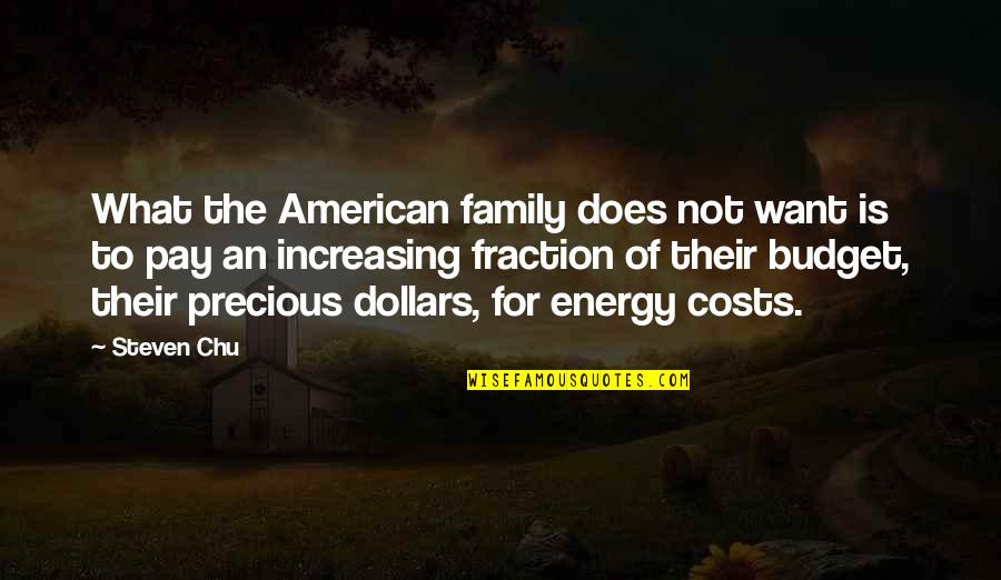 My Family Is Precious Quotes By Steven Chu: What the American family does not want is