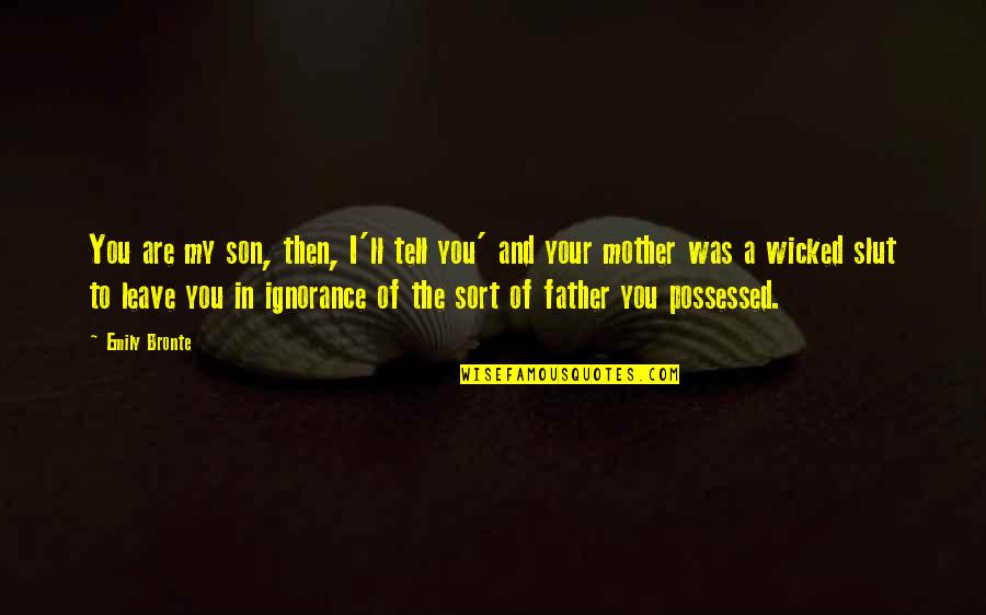 My Father And Mother Quotes By Emily Bronte: You are my son, then, I'll tell you'