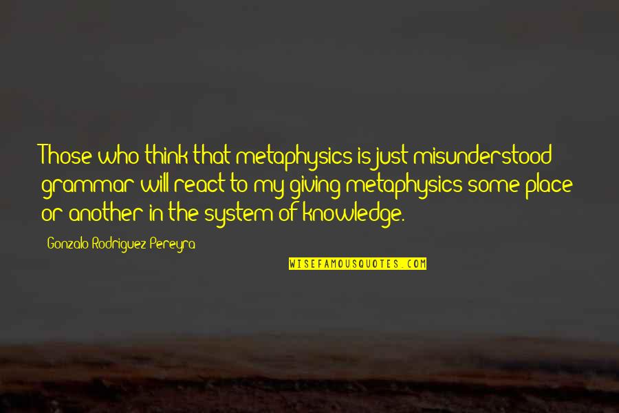 My Favourite Hobby Quotes By Gonzalo Rodriguez-Pereyra: Those who think that metaphysics is just misunderstood