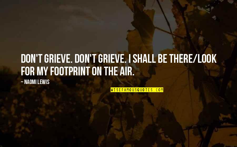 My Footprint Quotes By Naomi Lewis: Don't grieve. Don't grieve. I shall be there/Look