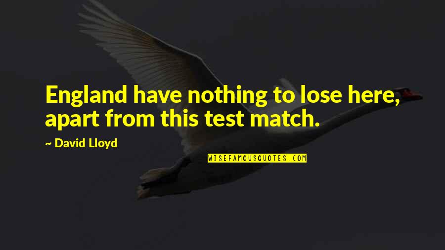 My Friends Are Awesome Quotes By David Lloyd: England have nothing to lose here, apart from