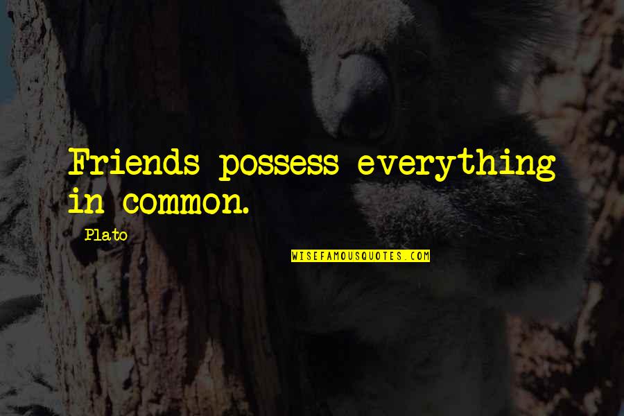 My Friends Are Everything Quotes By Plato: Friends possess everything in common.