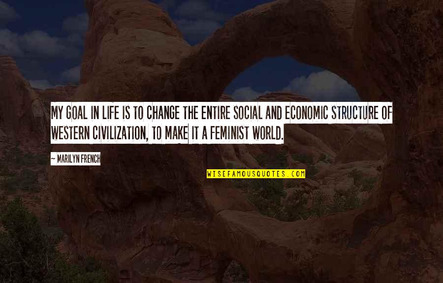 My Goal In Life Quotes By Marilyn French: My goal in life is to change the My Goal In Life Quotes By Marilyn French: My goal in life is to change the
