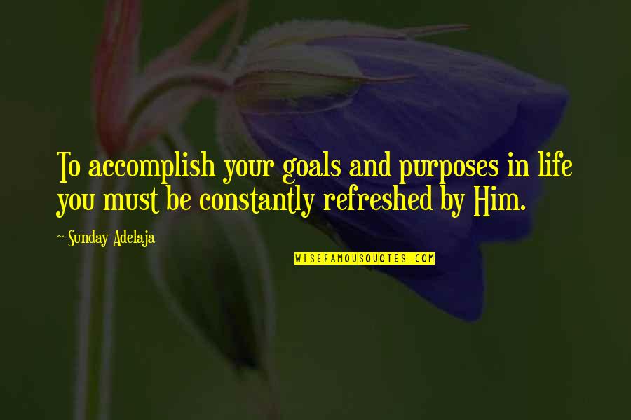 My Goals In Life Quotes By Sunday Adelaja: To accomplish your goals and purposes in life