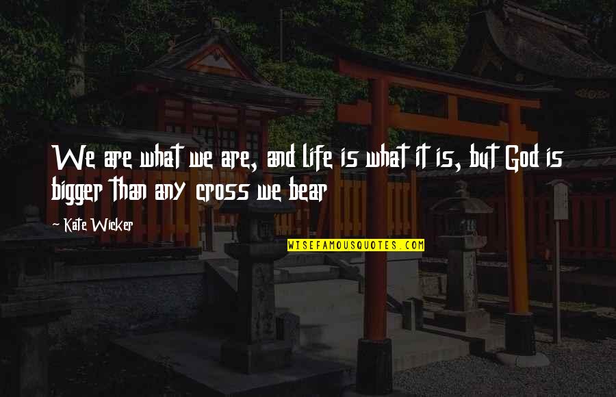 My God Is Bigger Than You Quotes By Kate Wicker: We are what we are, and life is