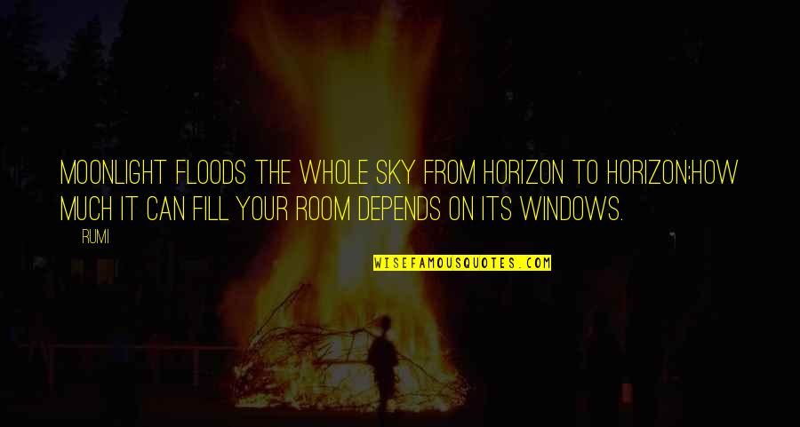 My God Will See Me Through Quotes By Rumi: Moonlight floods the whole sky from horizon to