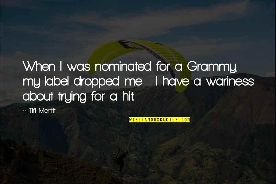 My Grammy Quotes By Tift Merritt: When I was nominated for a Grammy, my My Grammy Quotes By Tift Merritt: When I was nominated for a Grammy, my