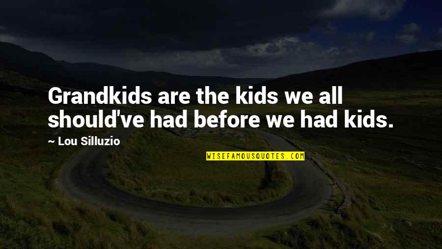 My Grandkids Quotes By Lou Silluzio: Grandkids are the kids we all should've had