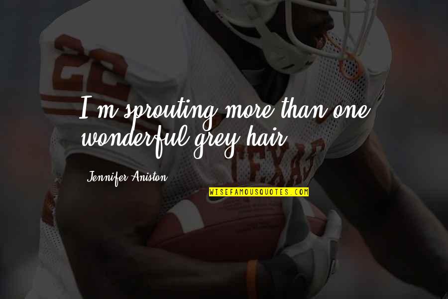 My Grey Hair Quotes By Jennifer Aniston: I'm sprouting more than one wonderful grey hair.