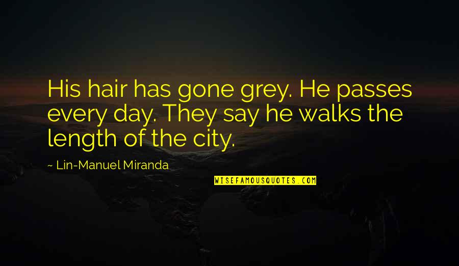 My Grey Hair Quotes By Lin-Manuel Miranda: His hair has gone grey. He passes every