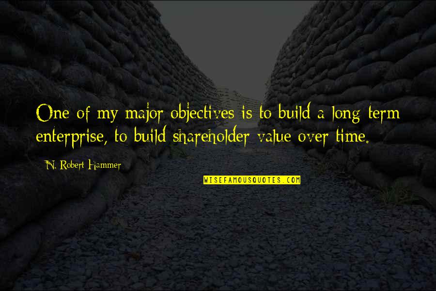 My Hammer Quotes By N. Robert Hammer: One of my major objectives is to build