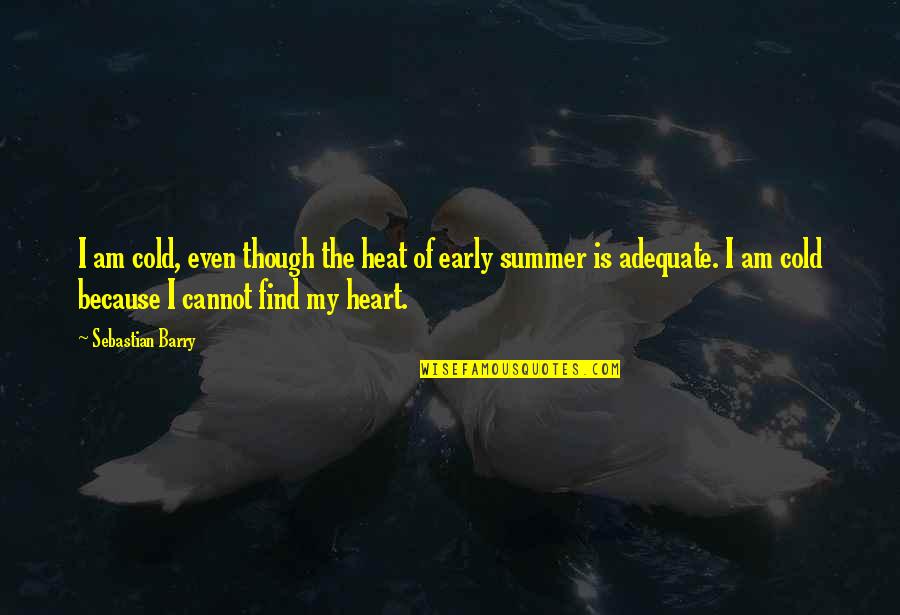 My Heart Is Cold Quotes By Sebastian Barry: I am cold, even though the heat of