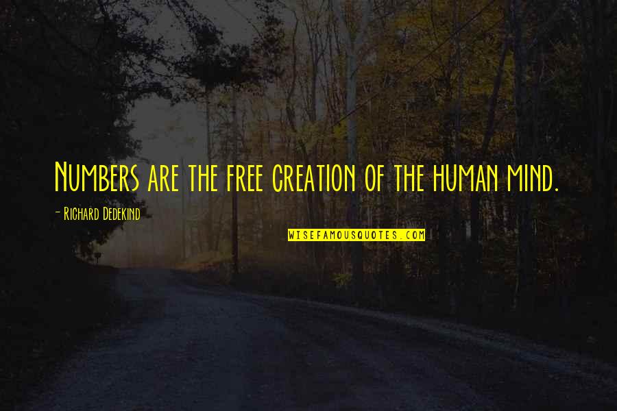 My Heart Is Heavy With Sadness Quotes By Richard Dedekind: Numbers are the free creation of the human