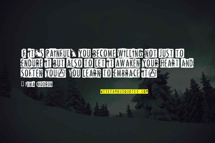 My Heart Is Painful Quotes By Pema Chodron: If it's painful, you become willing not just My Heart Is Painful Quotes By Pema Chodron: If it's painful, you become willing not just