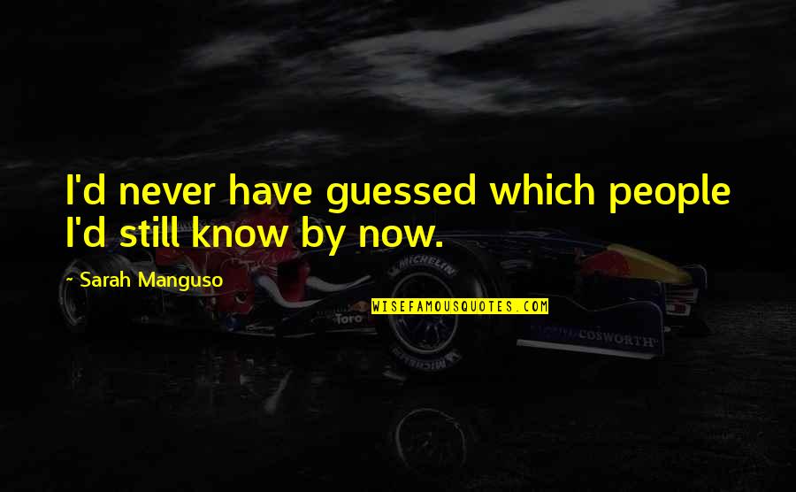 My Heart Just Dropped Quotes By Sarah Manguso: I'd never have guessed which people I'd still