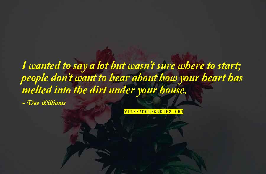 My Heart Melted Quotes By Dee Williams: I wanted to say a lot but wasn't