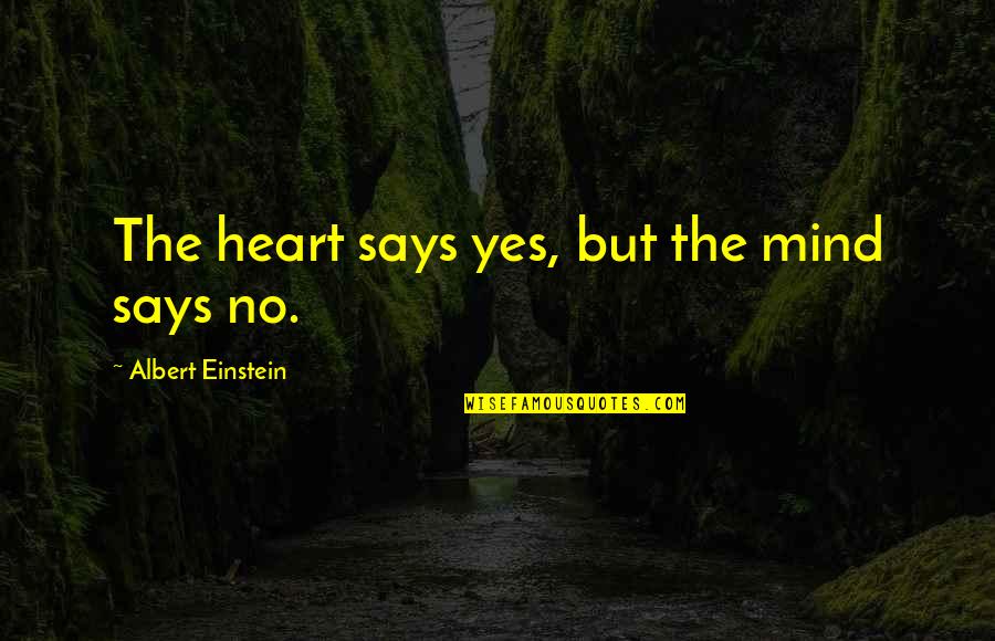 My Heart Says Yes Quotes By Albert Einstein: The heart says yes, but the mind says My Heart Says Yes Quotes By Albert Einstein: The heart says yes, but the mind says