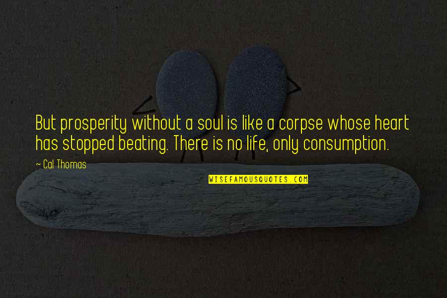 My Heart Stopped Beating Quotes By Cal Thomas: But prosperity without a soul is like a