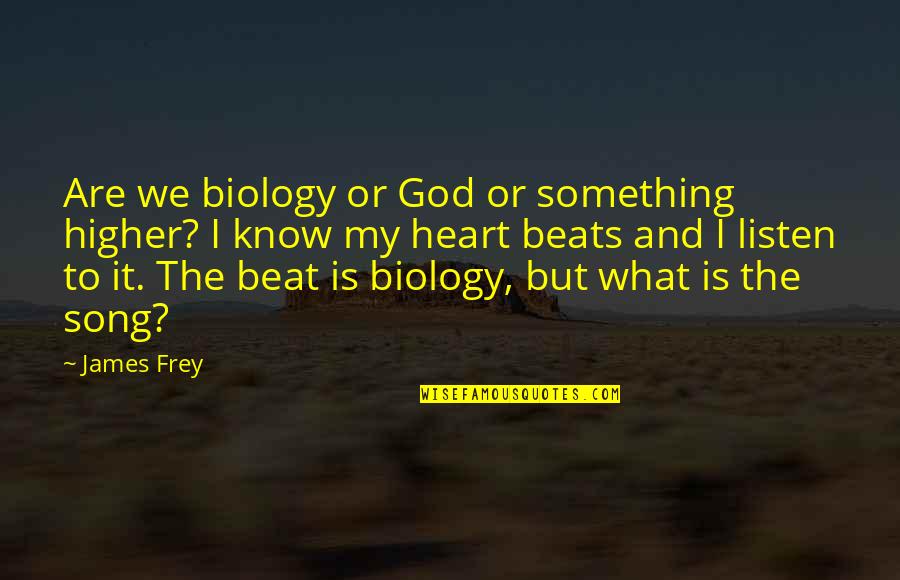 My Heart's In Pieces Quotes By James Frey: Are we biology or God or something higher?