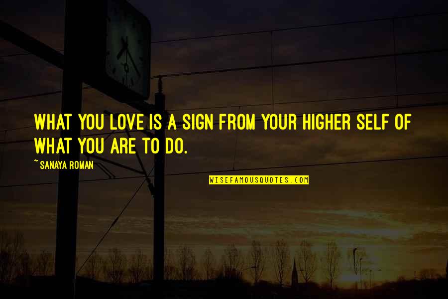 My Higher Self Quotes By Sanaya Roman: What you love is a sign from your