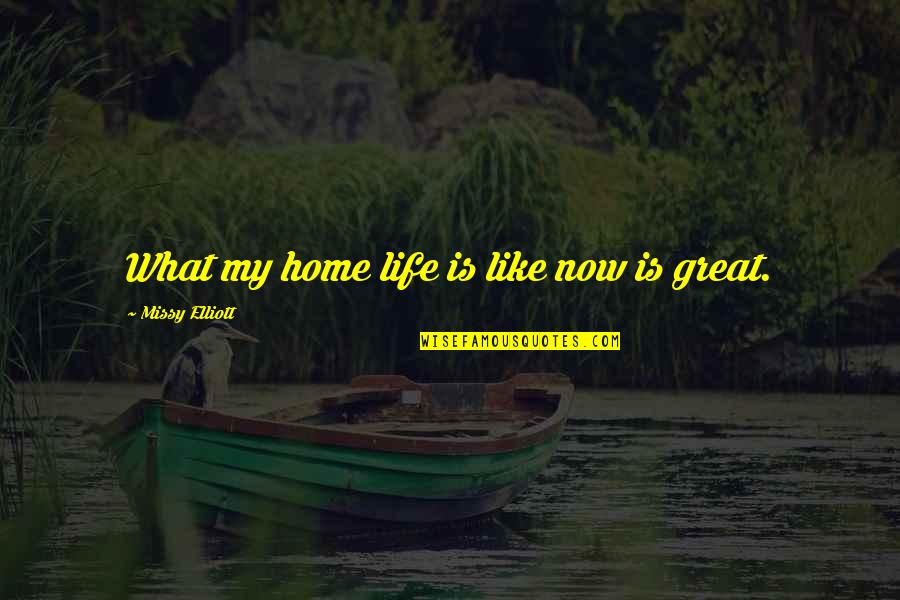 My Home Is Quotes By Missy Elliott: What my home life is like now is My Home Is Quotes By Missy Elliott: What my home life is like now is