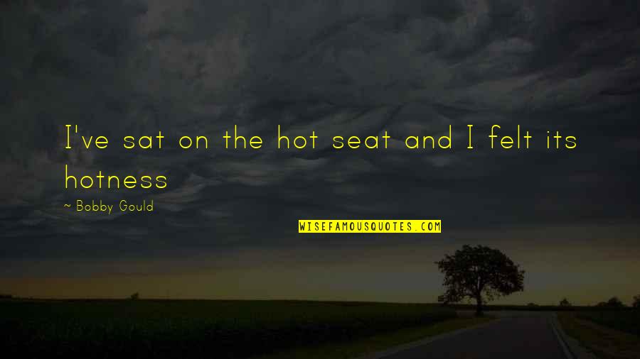 My Hotness Quotes By Bobby Gould: I've sat on the hot seat and I