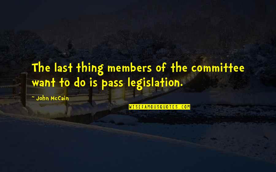 My Husband In Islam Quotes By John McCain: The last thing members of the committee want