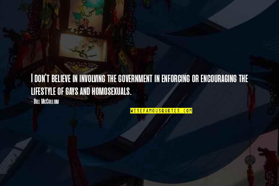 My Husband Is My Only Friend Quotes By Bill McCollum: I don't believe in involving the government in