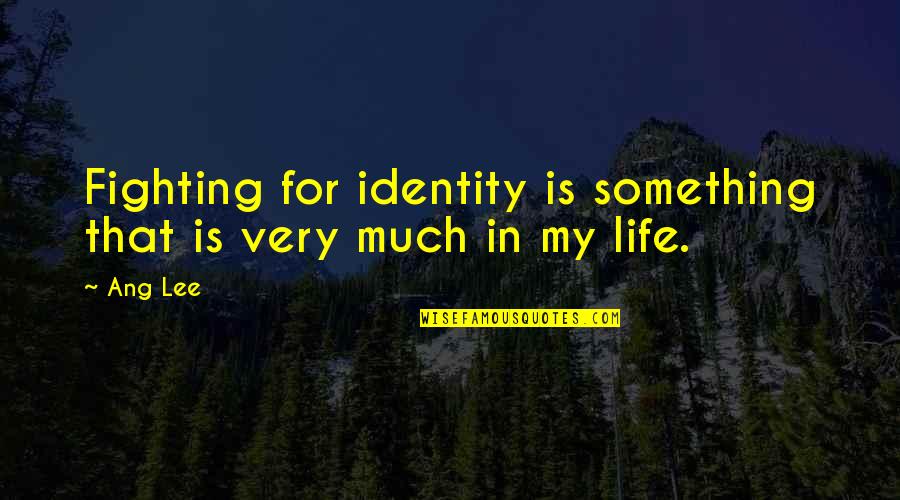 My Identity Quotes By Ang Lee: Fighting for identity is something that is very