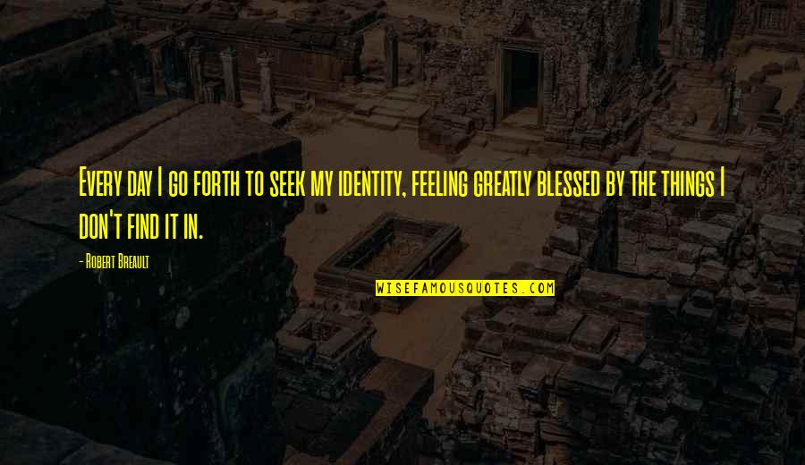 My Identity Quotes By Robert Breault: Every day I go forth to seek my