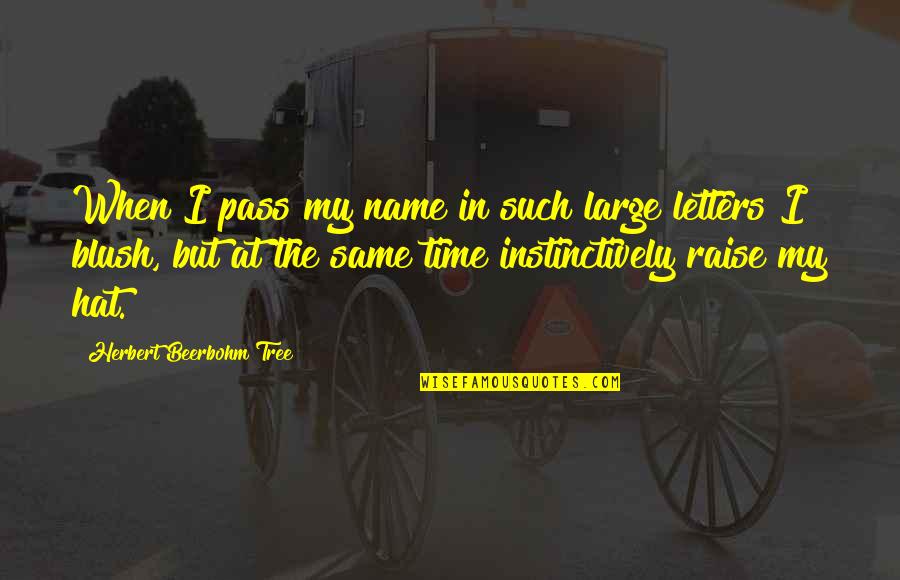 My Idols Quotes By Herbert Beerbohm Tree: When I pass my name in such large