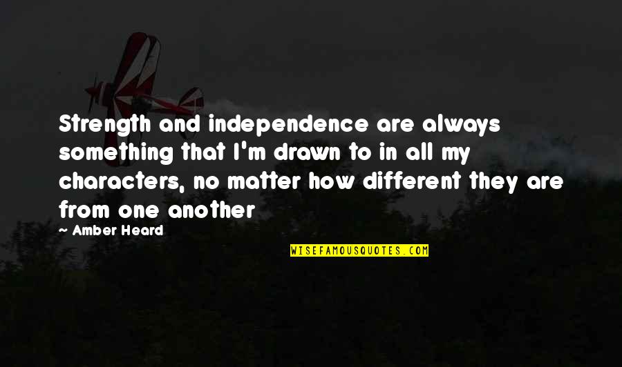 My Independence Quotes By Amber Heard: Strength and independence are always something that I'm My Independence Quotes By Amber Heard: Strength and independence are always something that I'm