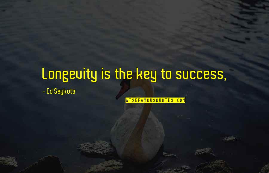 My Key To Success Quotes By Ed Seykota: Longevity is the key to success,