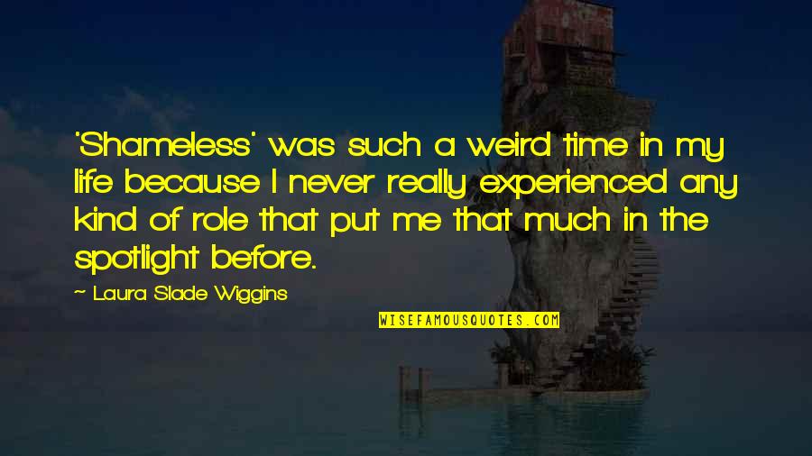 My Kind Of Life Quotes By Laura Slade Wiggins: 'Shameless' was such a weird time in my