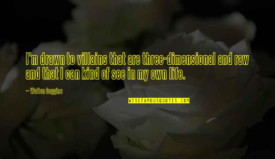 My Kind Of Life Quotes By Walton Goggins: I'm drawn to villains that are three-dimensional and