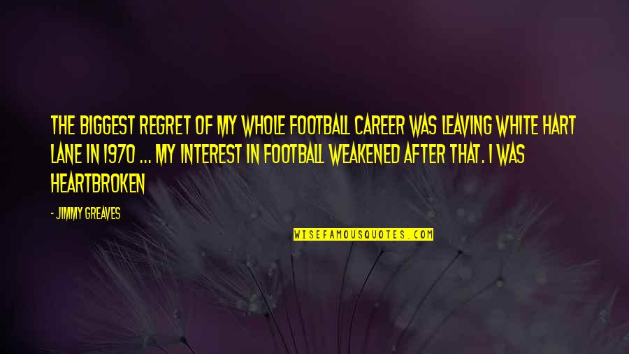 My Lane Quotes By Jimmy Greaves: The biggest regret of my whole football career