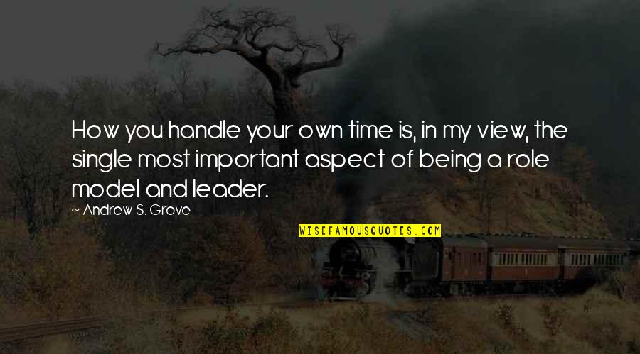 My Leader Quotes By Andrew S. Grove: How you handle your own time is, in My Leader Quotes By Andrew S. Grove: How you handle your own time is, in