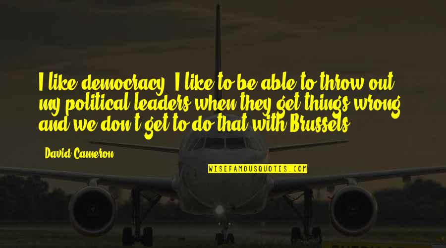 My Leader Quotes By David Cameron: I like democracy. I like to be able My Leader Quotes By David Cameron: I like democracy. I like to be able