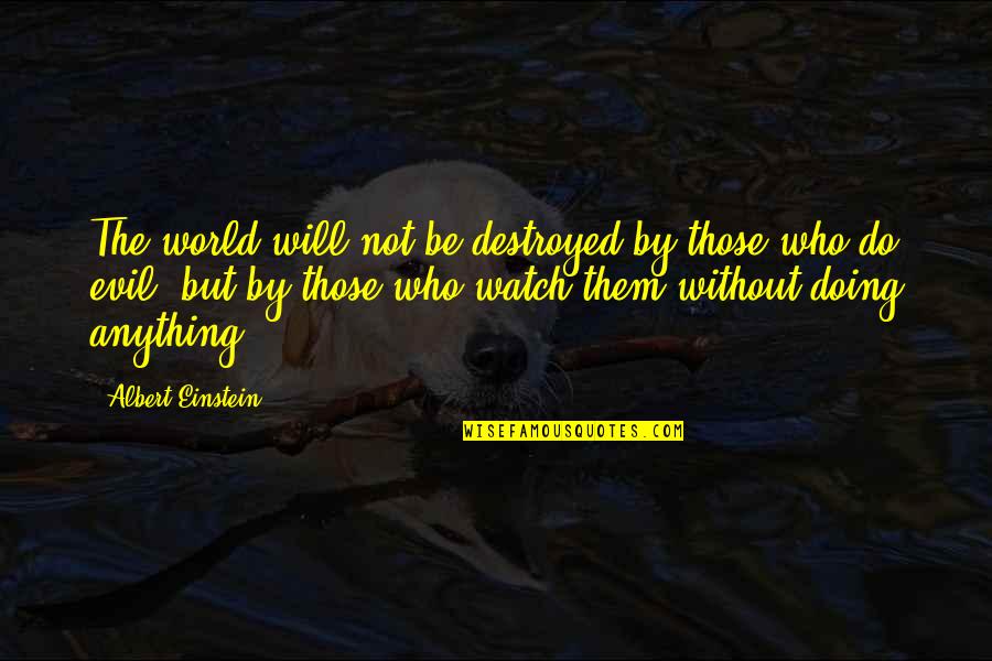 My Life Changing For The Better Quotes By Albert Einstein: The world will not be destroyed by those