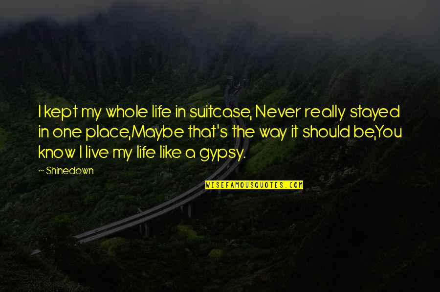 My Life In One Quotes By Shinedown: I kept my whole life in suitcase, Never