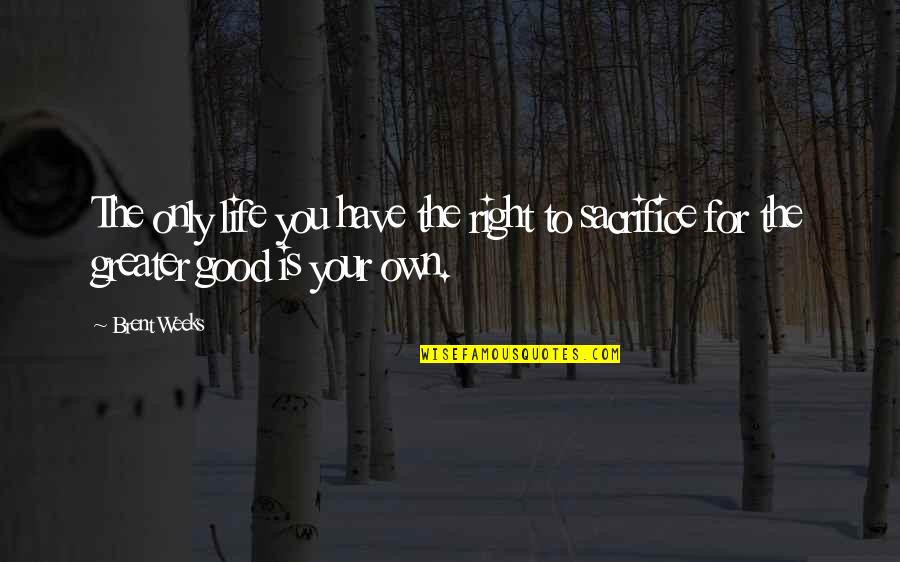 My Life Is Good Right Now Quotes By Brent Weeks: The only life you have the right to
