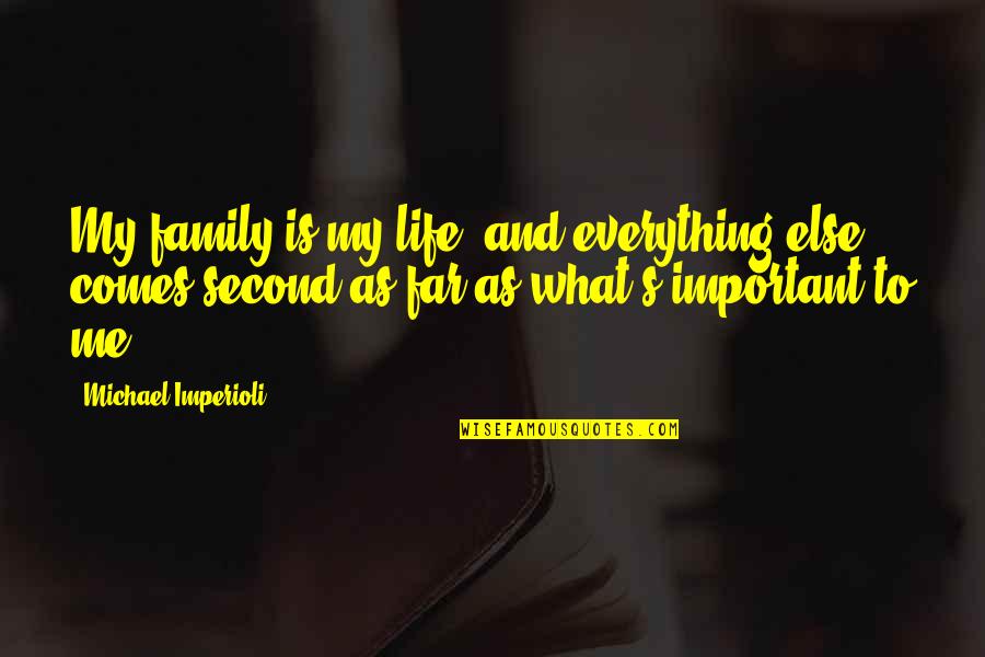 My Life Is Important Quotes By Michael Imperioli: My family is my life, and everything else My Life Is Important Quotes By Michael Imperioli: My family is my life, and everything else